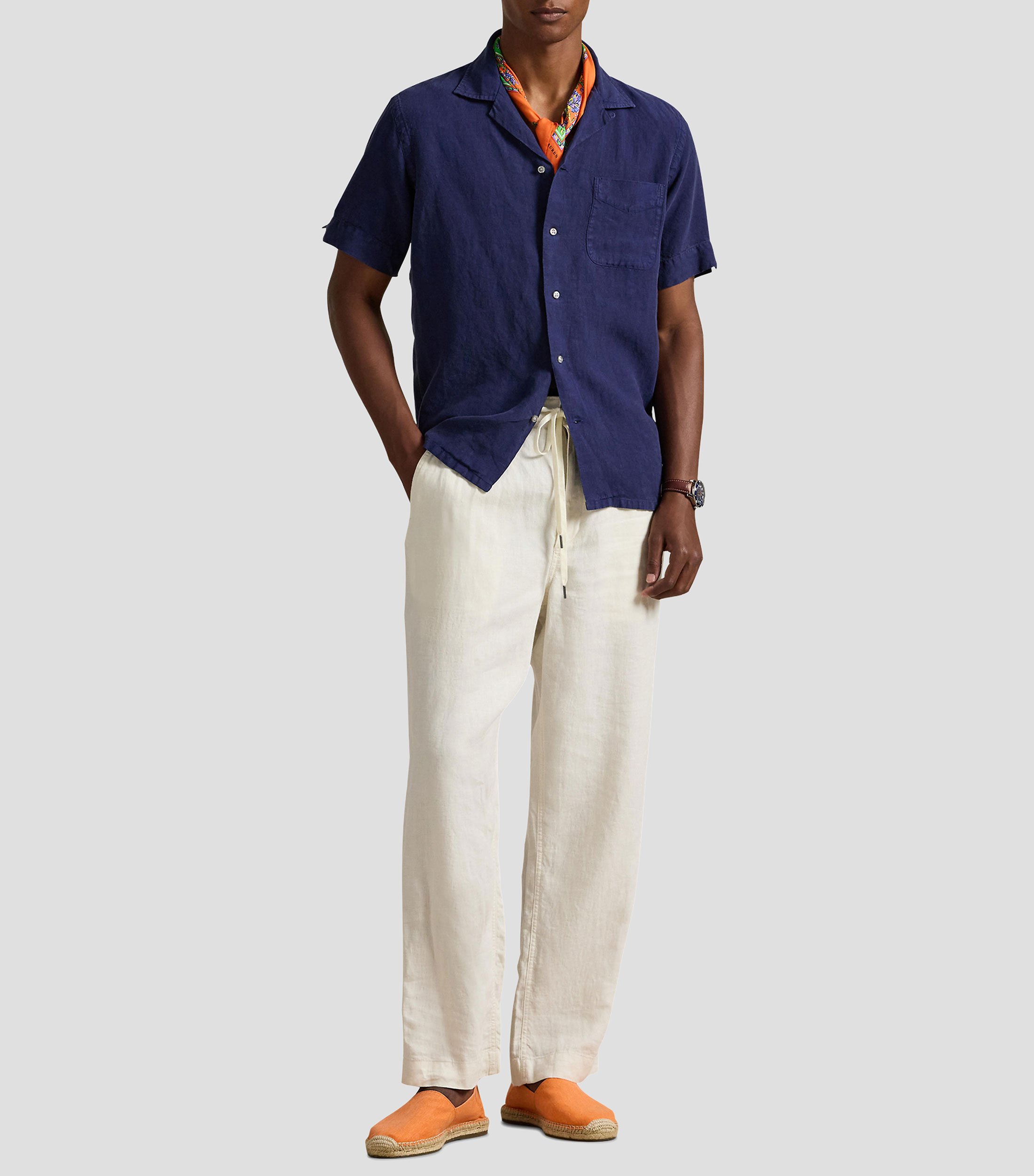 Camisa lisa manga corta Hombre